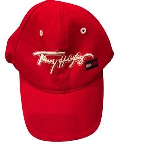 Tommy Hilfiger Cap Wool Blend one size Red white trim hook and loop closure